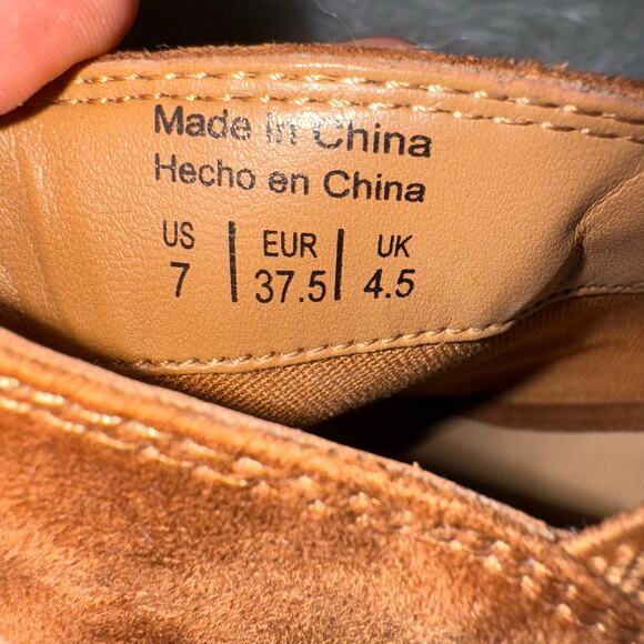 Call It Spring Vegan Brown Suede Slingback Mules Size 7 - Picture 9 of 12